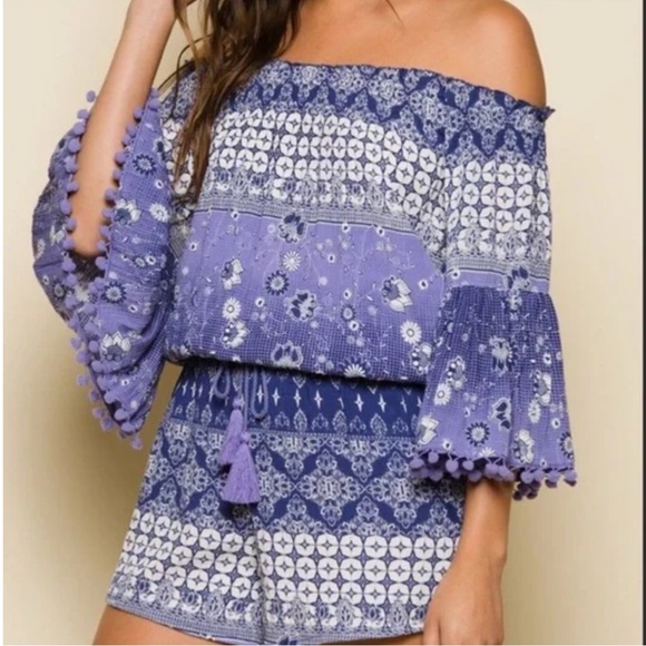 RAGA Pants - Raga bohemian off the shoulder shorts romper XSP